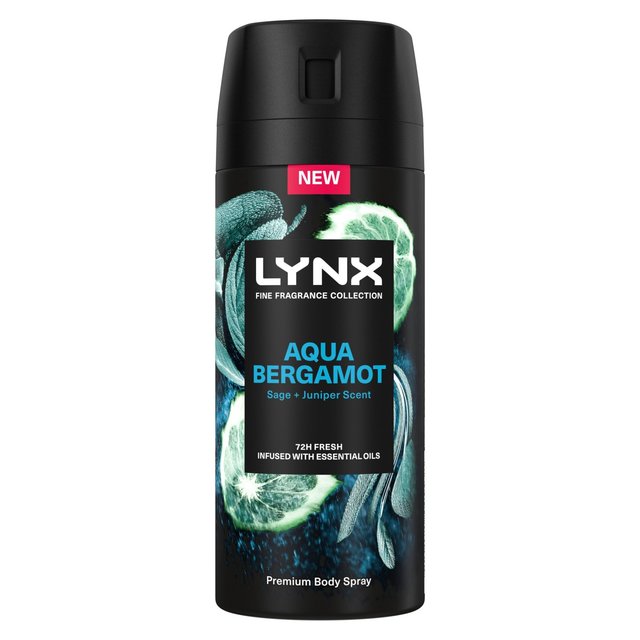 Lynx Fine Fragrance Collection Premium Deodorant Bodyspray Aqua Bergamot   150ml GOODS M&S   