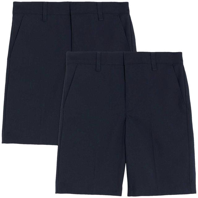 M&S Boys 2 Pack Regular Leg School Shorts Navy 3-14 Years