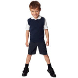 M&S Boys 2 Pack Regular Leg School Shorts Navy 3-14 Years GOODS M&S   