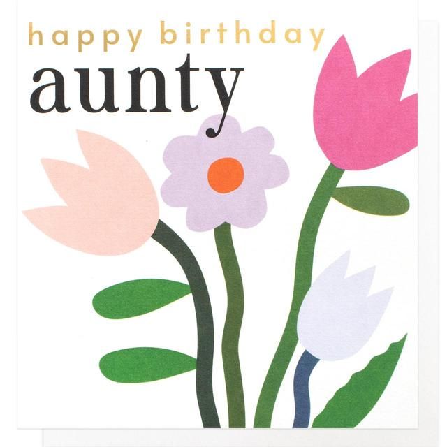 Flowers Aunty Birthday Card GOODS M&S   