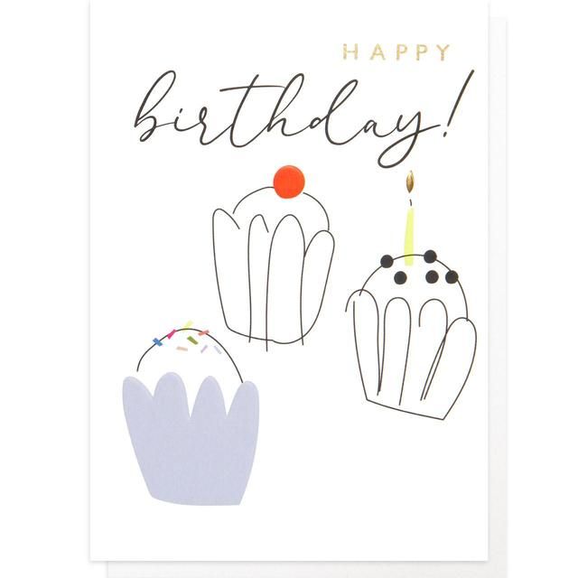 Caroline Gardner Cupcakes Birthday Card GOODS M&S   