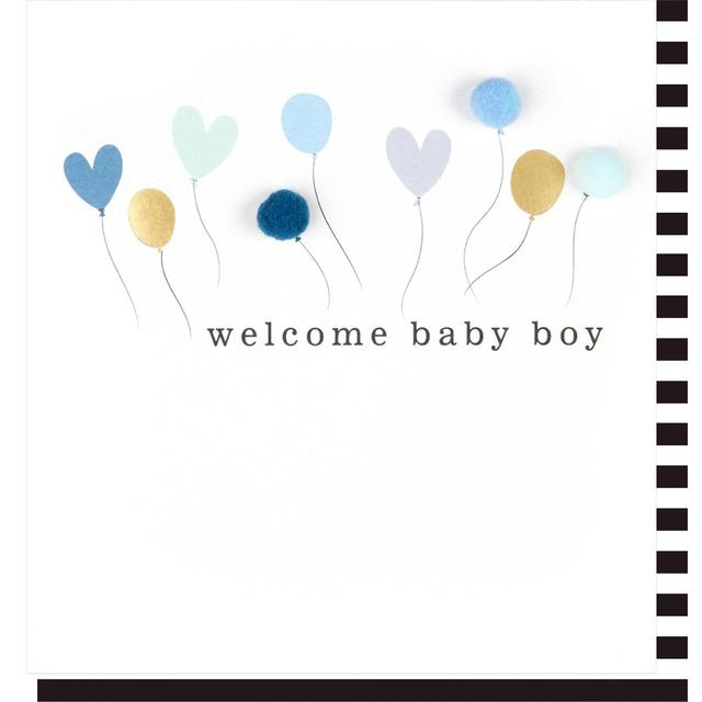 Balloons Welcome New Baby Boy Card GOODS M&S   