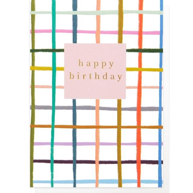 Check Pattern Birthday Card GOODS M&S   