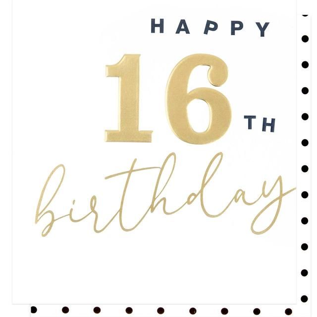 Caroline Gardner Gold 16th Birthday Card