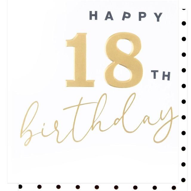 Caroline Gardner Gold 18th Birthday Card GOODS M&S   