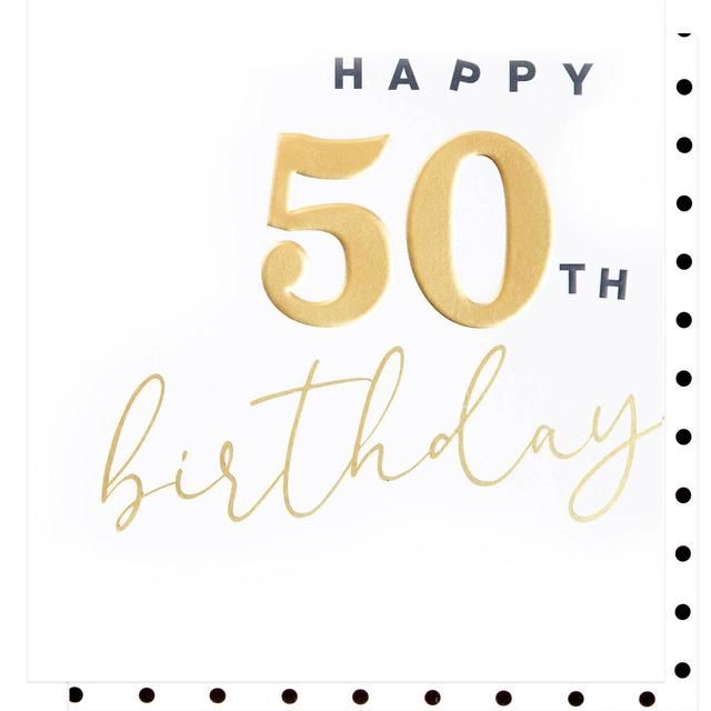 Caroline Gardner Gold 50th Birthday Card GOODS M&S   