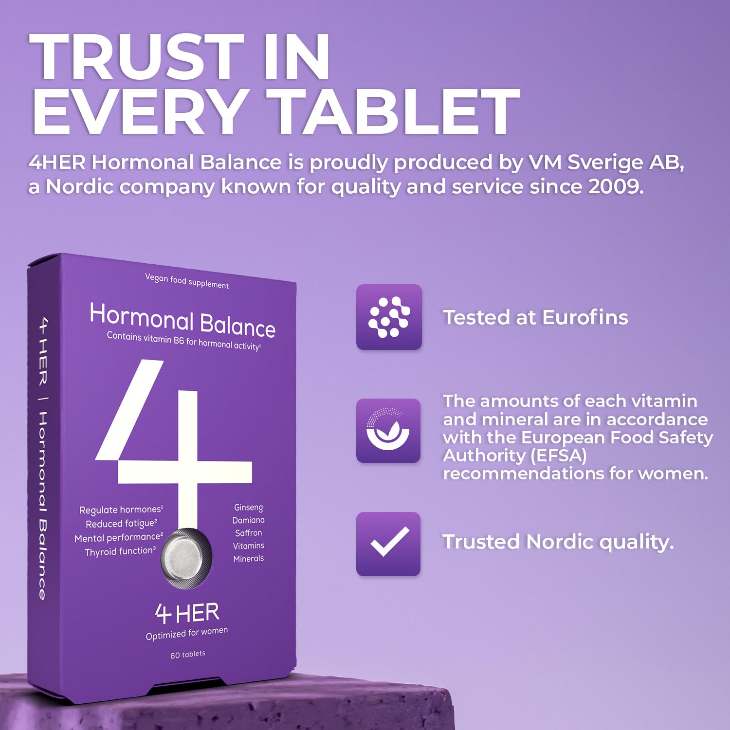 4HER Hormonal Balance Multivitamin 60 Tablets, UK version