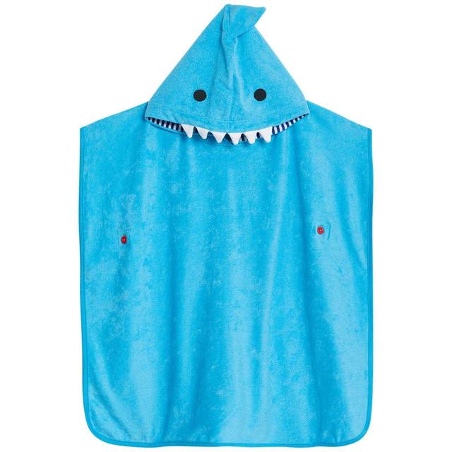 M&S Shark Towelling Poncho 2-7 Years Blue GOODS M&S   