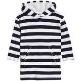 M&S Stripe Towelling Poncho 2-7 Years Navy GOODS M&S   