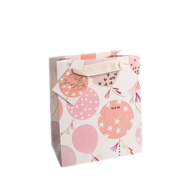 Balloons Baby Girl Small Gift Bag GOODS M&S   