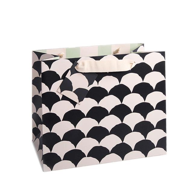 Black & White Scalloped Medium Gift Bag GOODS M&S   