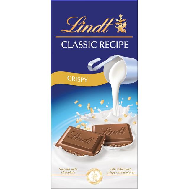 Lindt Classic Recipe Crispy Milk Chocolate Bar   100g