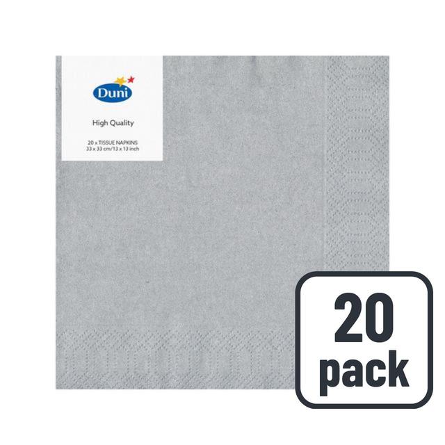 Silver Paper Napkins   20 per pack