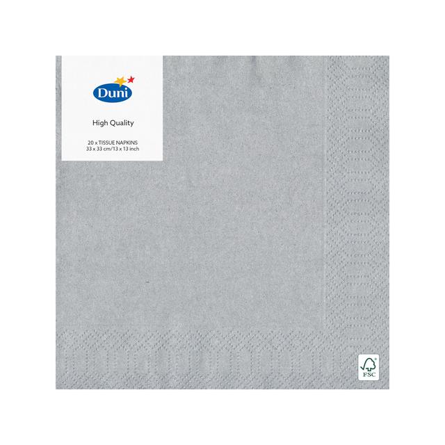 Silver Paper Napkins   20 per pack