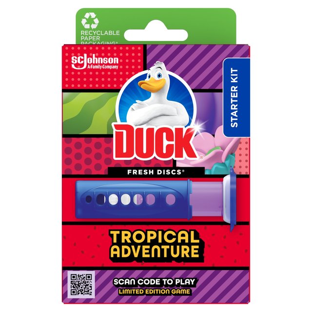 Duck Toilet Fresh Discs Holder Tropical Adventure   36ml GOODS M&S   