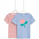 M&S 2pk Floral TShirt 2-7 Years Multi GOODS M&S   