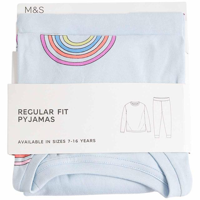 M&S Rainbow PJ 7-12 Years Blue GOODS M&S   