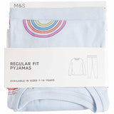 M&S Rainbow PJ 7-12 Years Blue GOODS M&S   