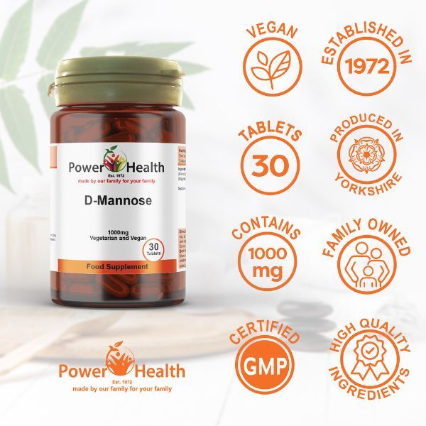 Power Health D-Mannose 1000mg Vegan/Veg Cystitis and UTI 30s GOODS Superdrug   