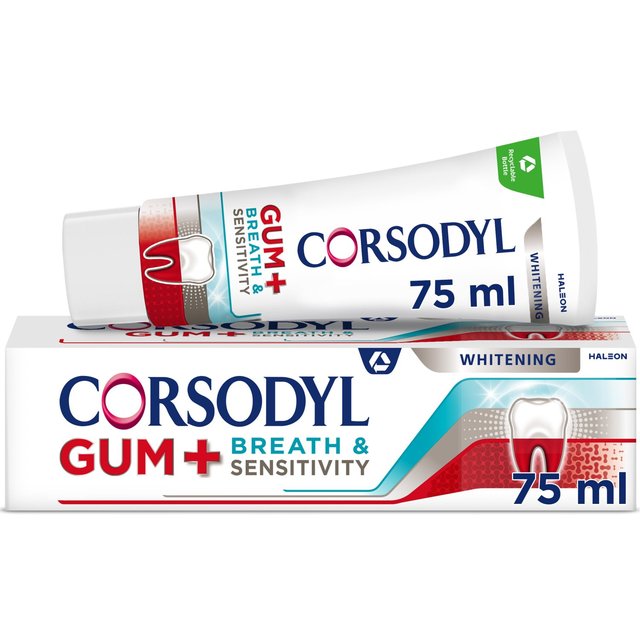 Corsodyl Gum+ Breath & Sensitivity Toothpaste Whitening   75ml GOODS M&S   