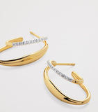 Monica Vinader gold vermeil diamond hoop earrings, UK version