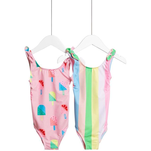 M&S Ice Cream Swimsuit 2-8 Years Pink Mix