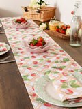 Avalon Home red strawberry table runner 32x230cm, imported from the UK