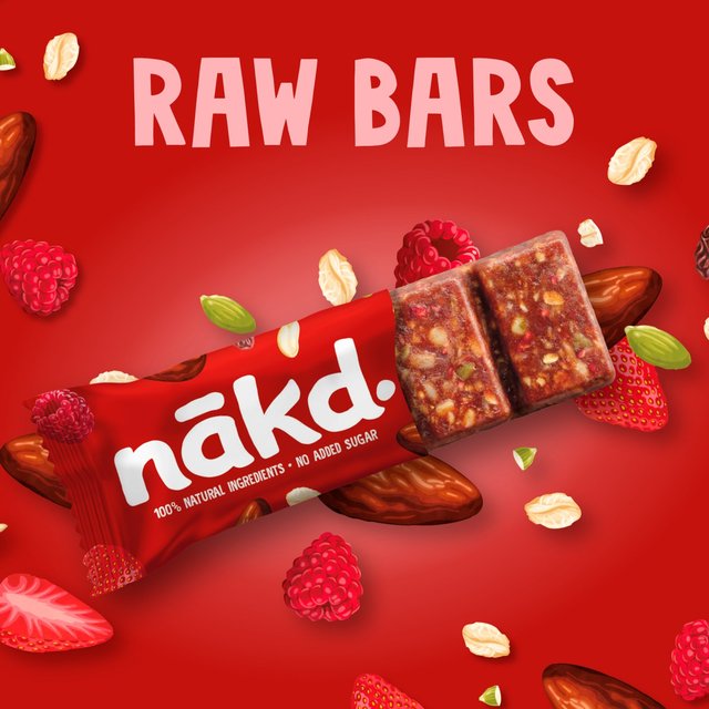 nakd. Fruit & Fibre Strawberry & Raspberry Multipack   3 x 44g GOODS M&S   