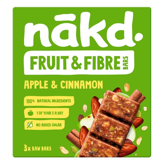 nakd. Fruit & Fibre Apple & Cinnamon Multipack   3 x 44g GOODS M&S   