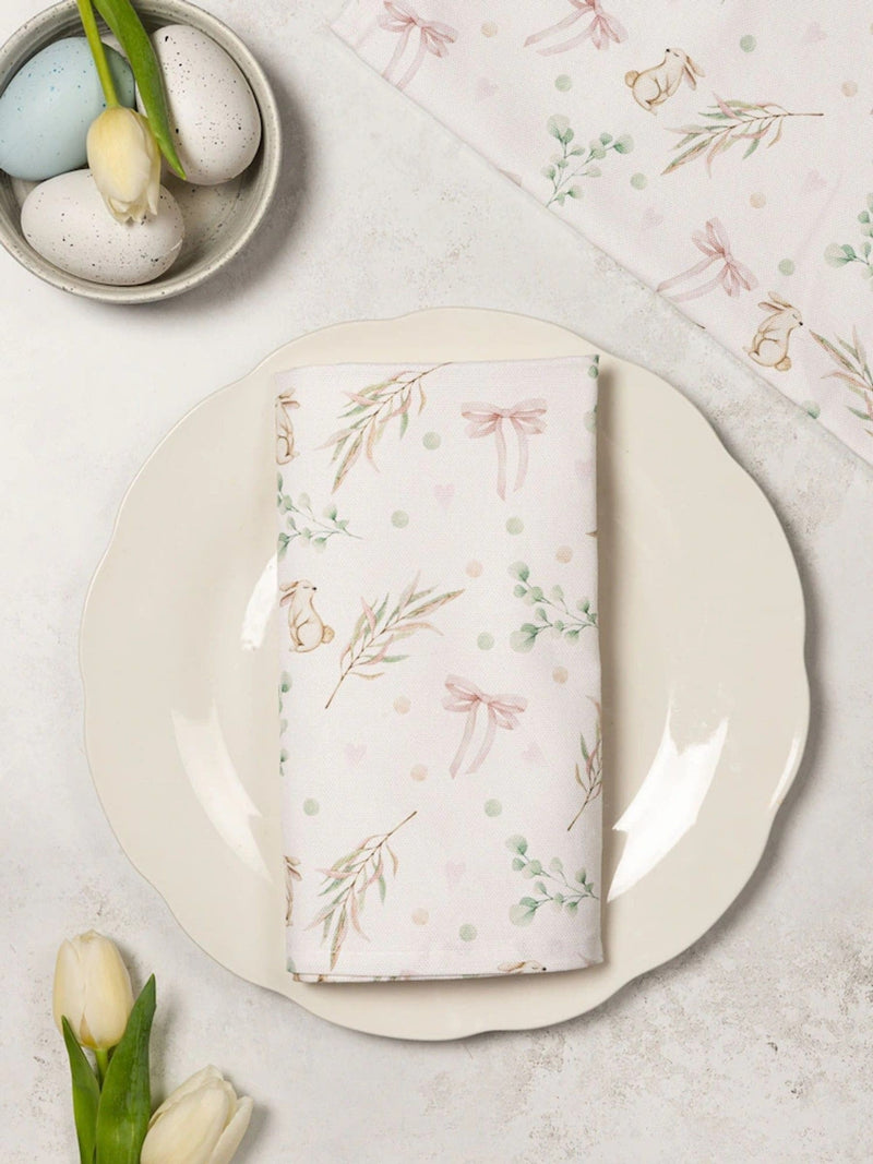 Avalon Home white bunny napkins 45x45cm - British product