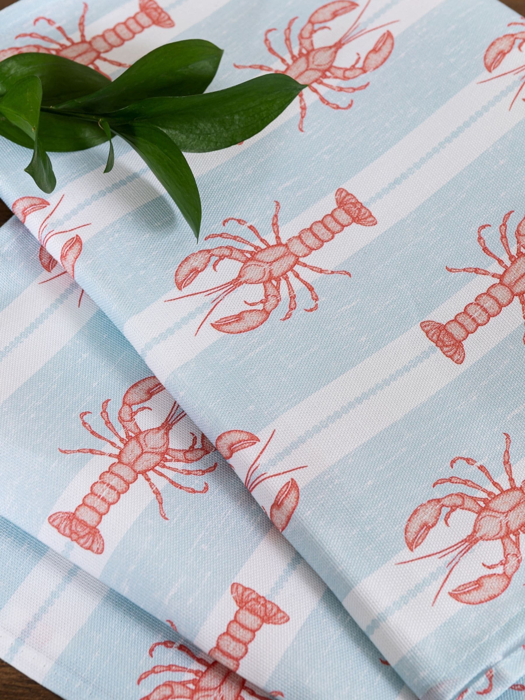 Avalon Home blue striped lobster table runner, imported from the UK