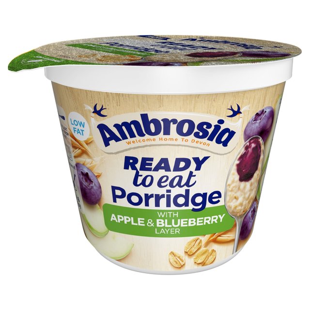 Ambrosia Ready to Eat Porridge Pot with Apple & Blueberry Layer   210g