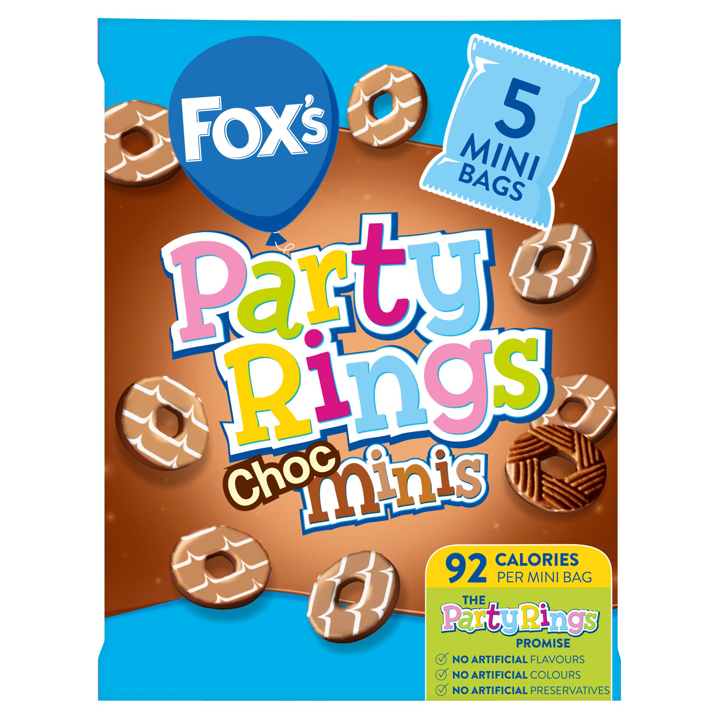 Fox’s Biscuits Party Rings Choc Minis Multipack, 5 Pack, 5x21g GOODS Sainsburys   