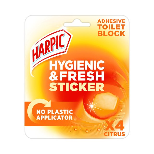 Harpic Hygienic & Fresh Citrus Stickers Toilet Freshener   4 per pack GOODS M&S   