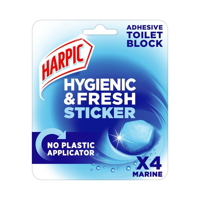 Harpic Hygienic & Fresh Marine Stickers Toilet Freshener   4 per pack GOODS M&S   