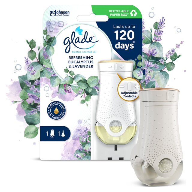 Glade Plug In Holder & Refill Electric Scented Oil Eucalyptus & Lavender   20ml GOODS M&S   