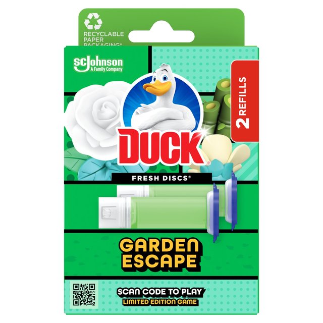 Duck Toilet Fresh Discs Duo Refills Garden Escape   2 x 36ml GOODS M&S   