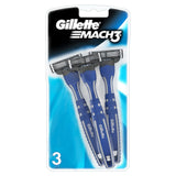 Gillette Mach 3 Disposable Razors x3 men's razors & blades Sainsburys   