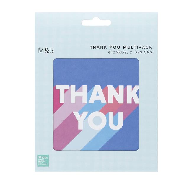 M&S Thank You Card Pack   6 per pack