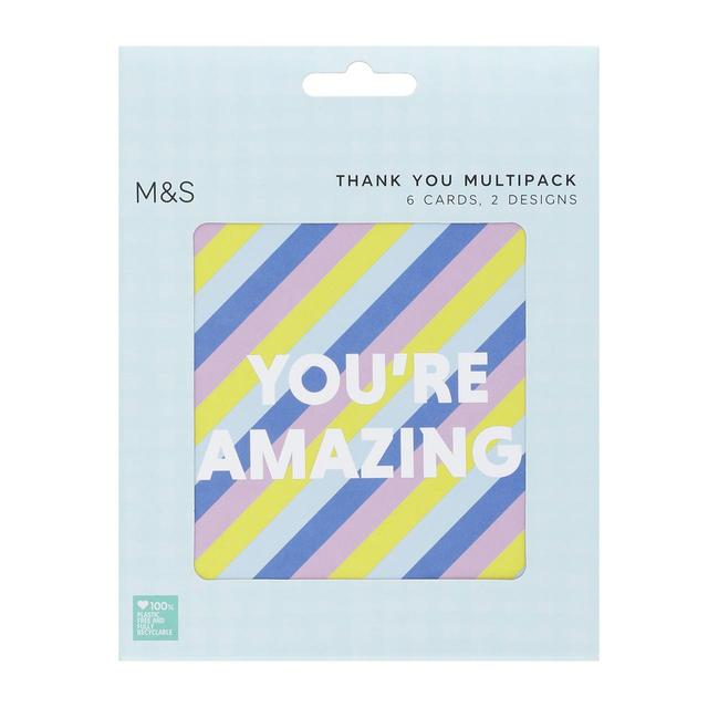 M&S Thank You Card Pack   6 per pack