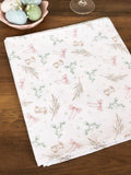 Avalon Home white bunnies and bows table runner 32x230cm - British product