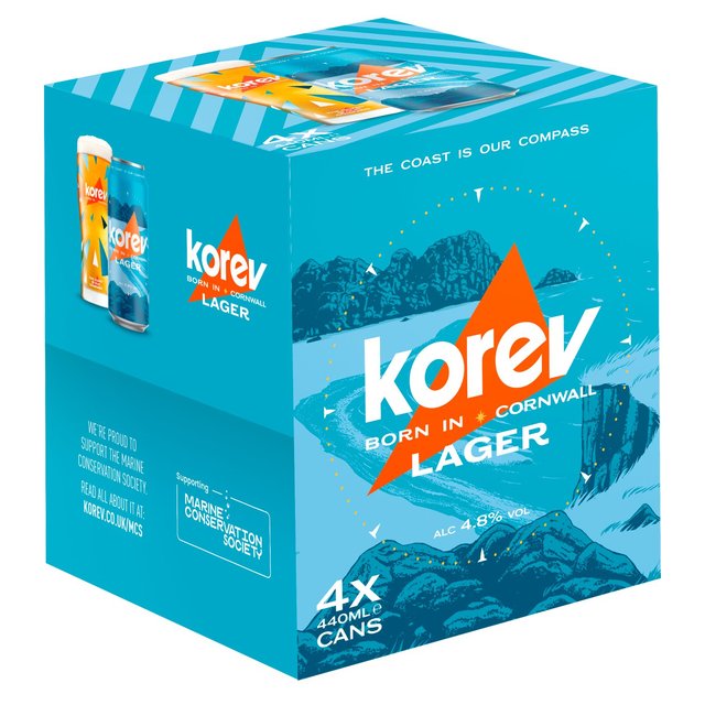 Korev Cornish Lager   4 x 440ml