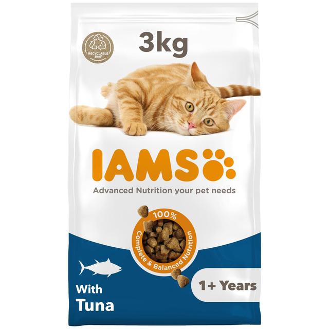 IAMS 1+ Years Adult Dry Cat Food Tuna   3kg GOODS M&S   