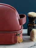 Posh Totty Designs personalised leather wash bag (British brand)