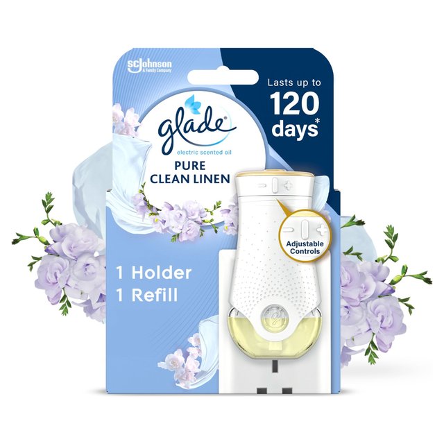 Glade Plug In Holder & Refill Electric Scented Oil Clean Linen   20ml GOODS M&S   