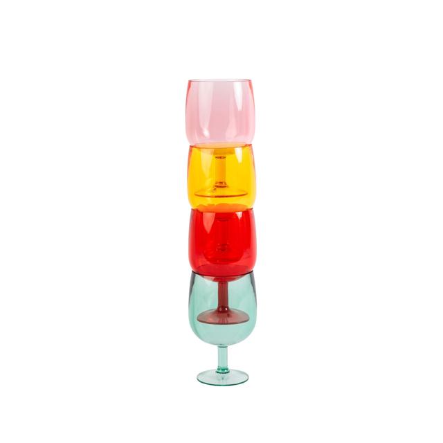 Summerhouse Strawberries & Cream Plastic Stacking Wine Glass Set of 4   4 per pack