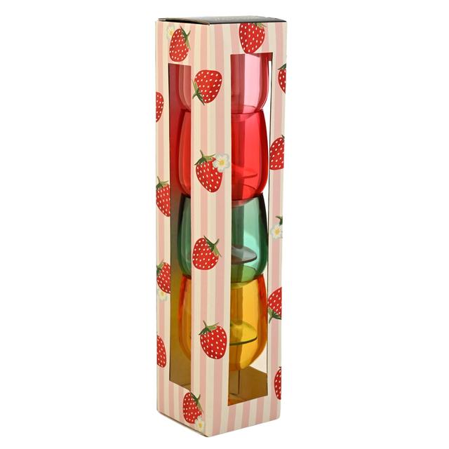 Summerhouse Strawberries & Cream Plastic Stacking Wine Glass Set of 4   4 per pack GOODS M&S   