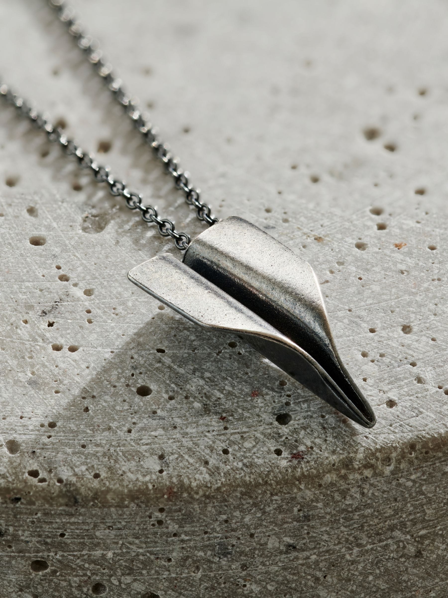 Posh Totty Designs oxidised paper plane necklace, imported from the UK