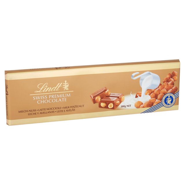 Lindt Gold Bar Milk Chocolate &amp; Hazelnut   300g