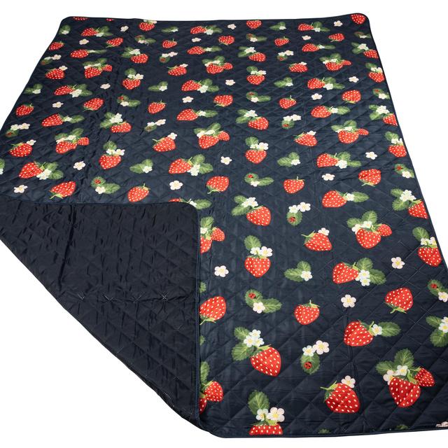 Summerhouse Strawberries & Cream Quilted Picnic Blanket GOODS M&S   